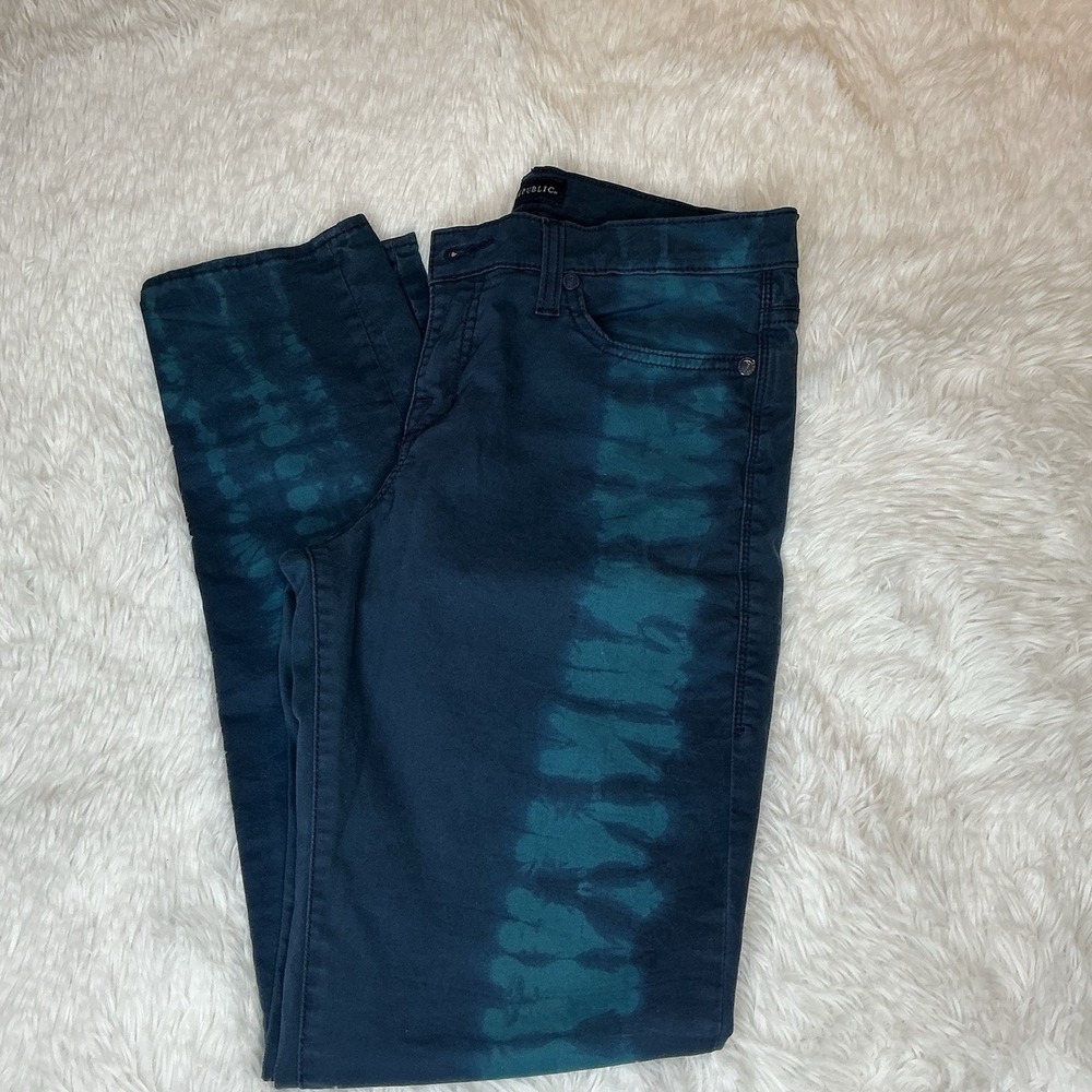 Rock And Republic Women's Size 12‎ Berlin Teal Tie dye Pants